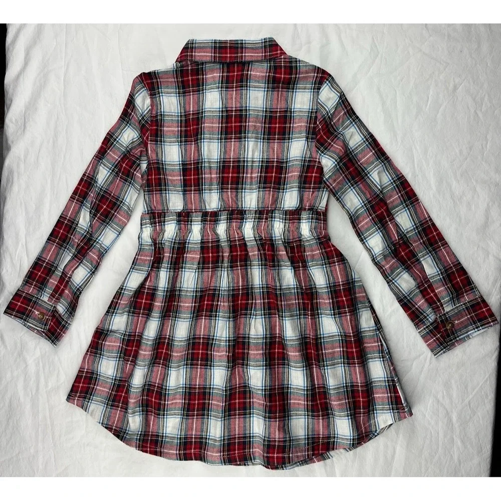 Gap Kids‎ Girls 4 5 Long Sleeve Plaid Dress Collared Cotton Holiday Casual NWT
